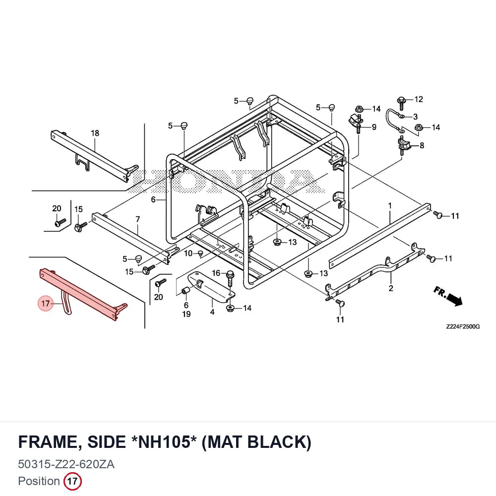 FRAME, SIDE *NH105* (MAT BLACK)