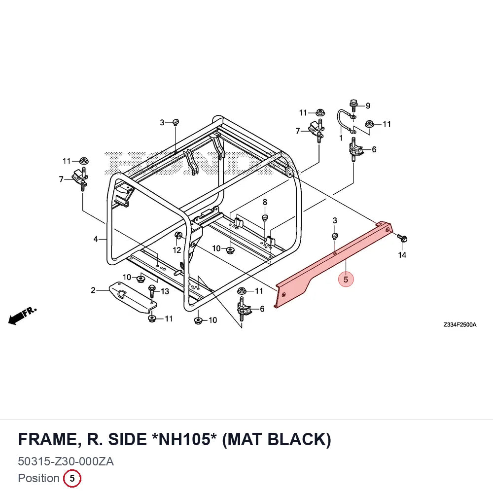 FRAME, R. SIDE *NH105* (MAT BLACK)