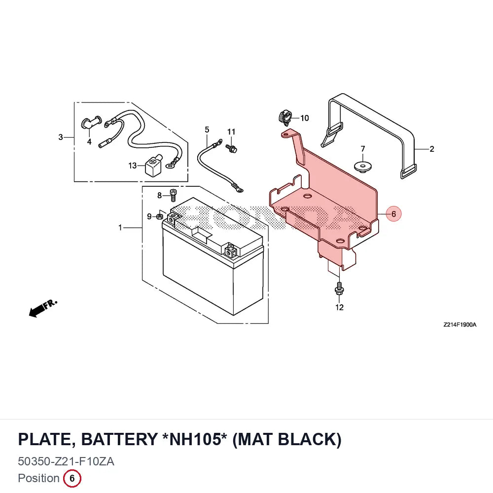 PLATE, BATTERY *NH105* (MAT BLACK)