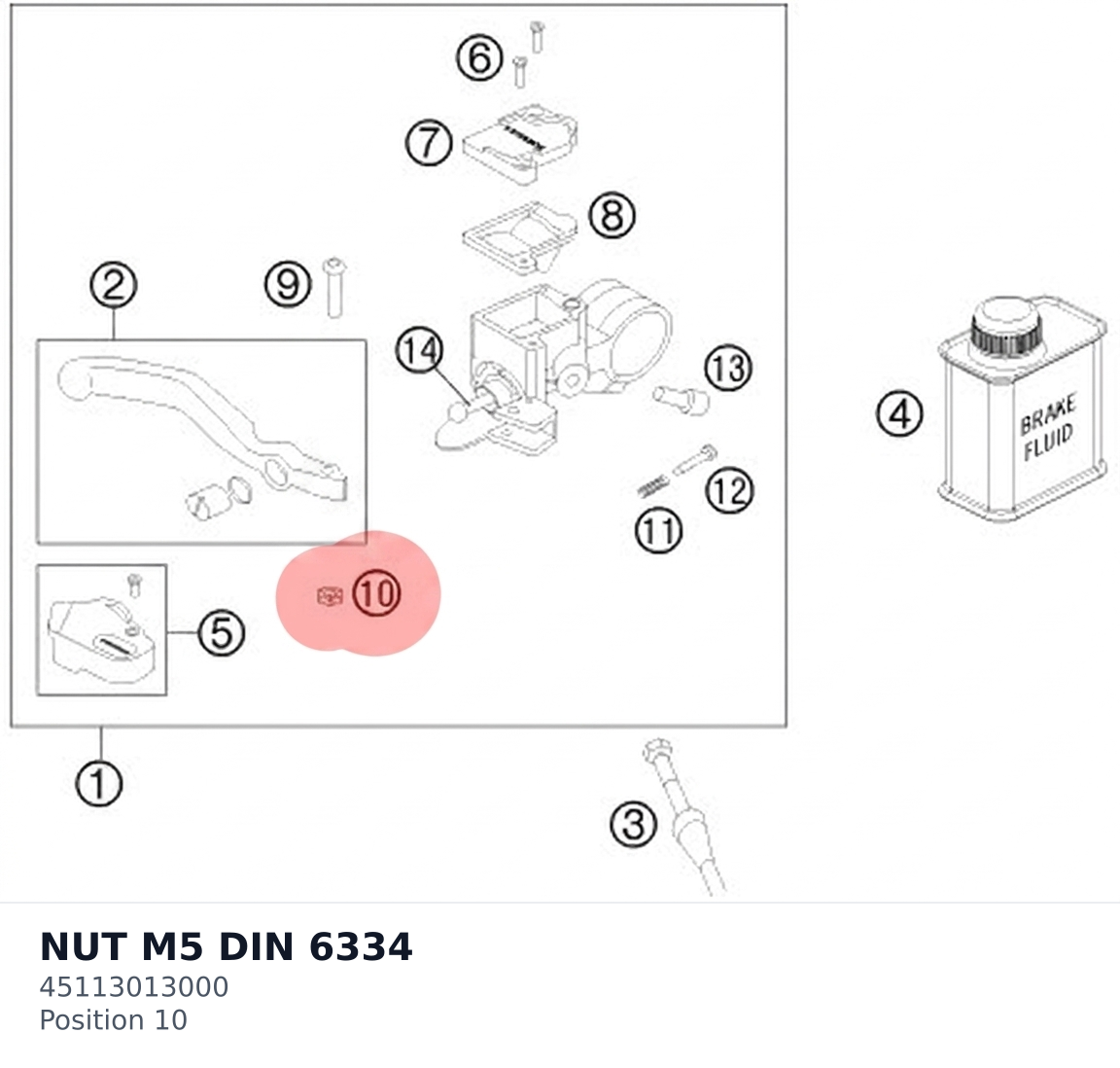 Diagram preview: NUT M5 DIN 6334 (45113013000)