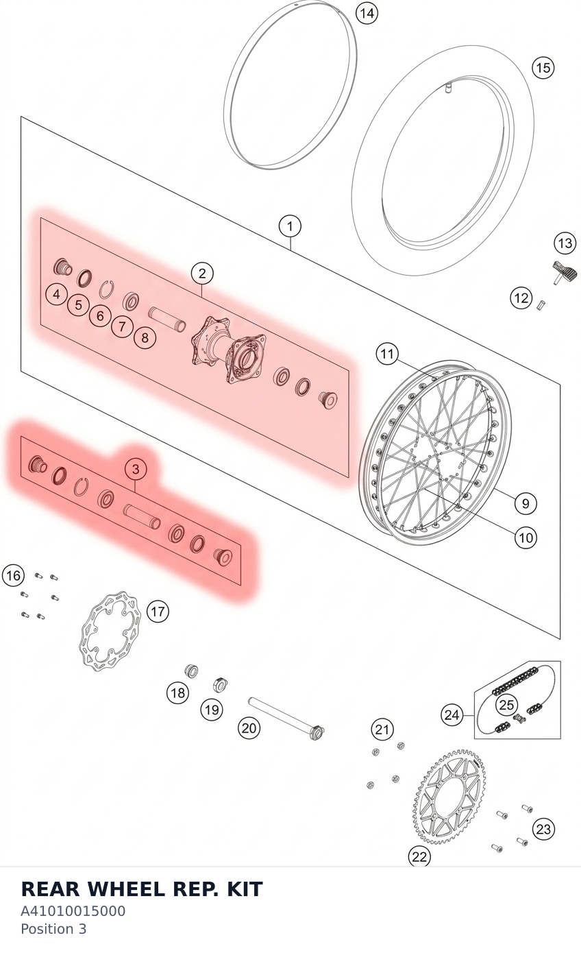Diagram preview: REAR WHEEL REP. KIT (A41010015000)