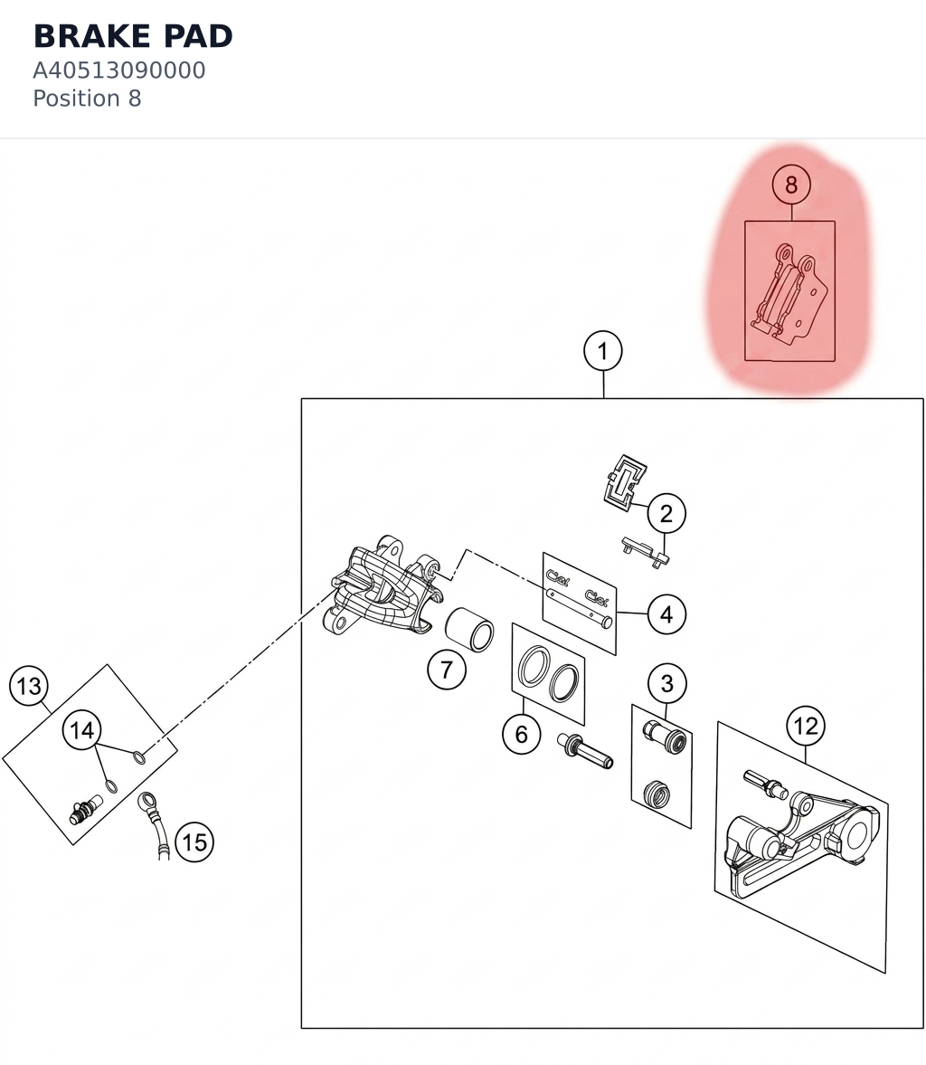 Diagram preview: BRAKE PAD (A40513090000)