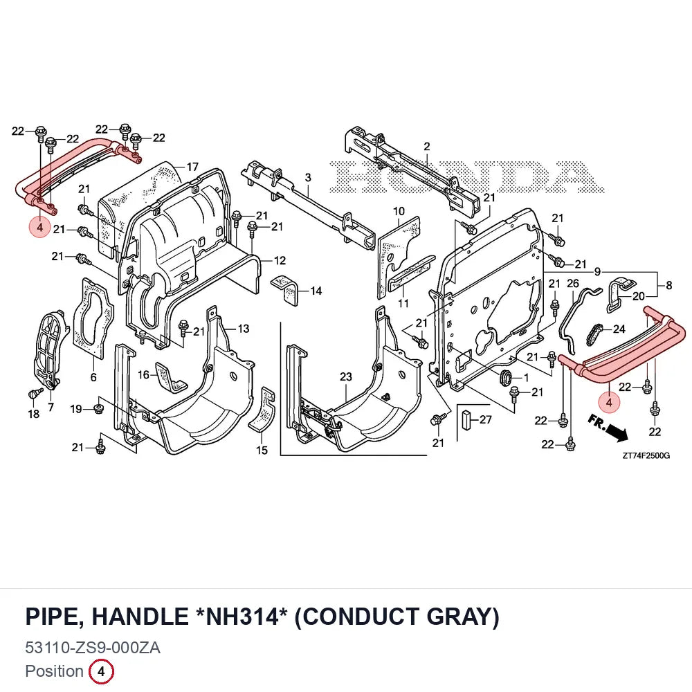 PIPE, HANDLE *NH314* (CONDUCT GRAY)