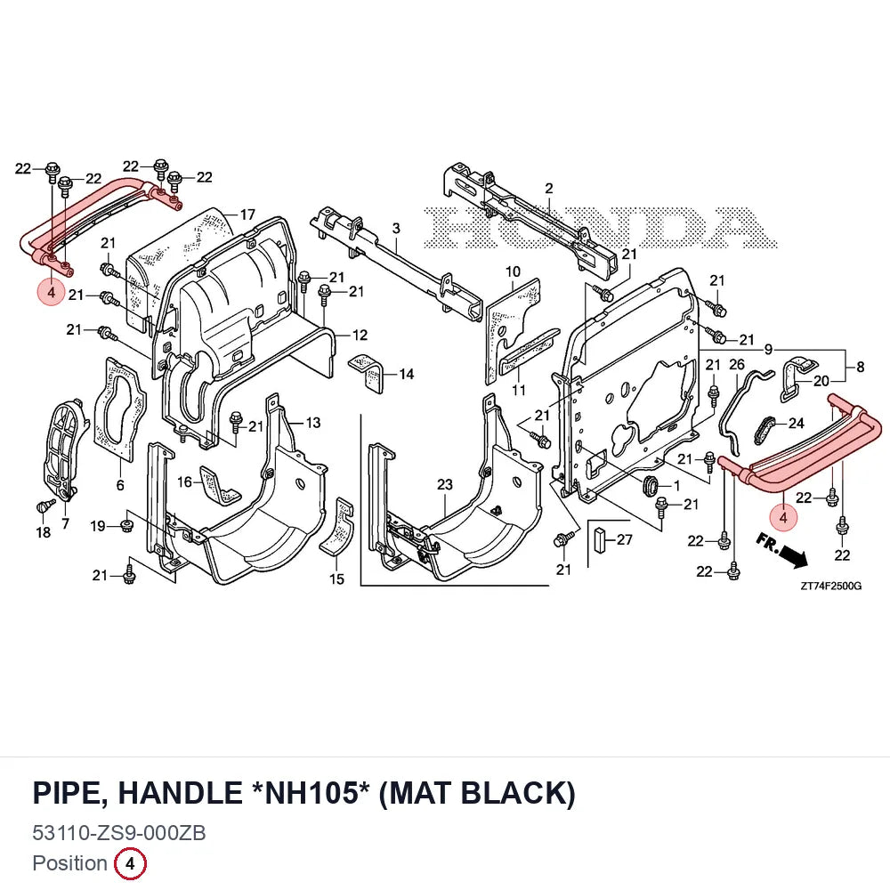 PIPE, HANDLE *NH105* (MAT BLACK)