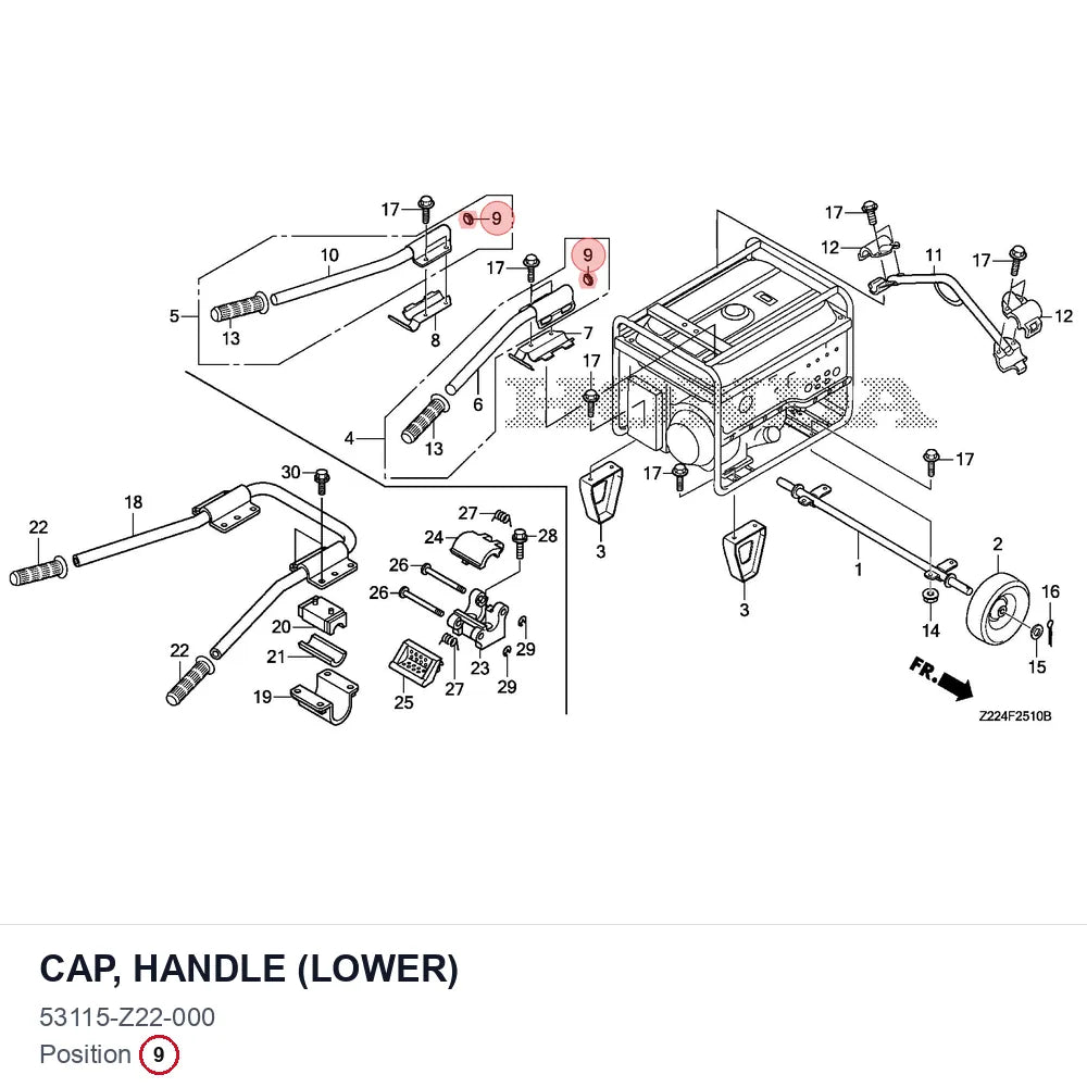 CAP, HANDLE (LOWER)