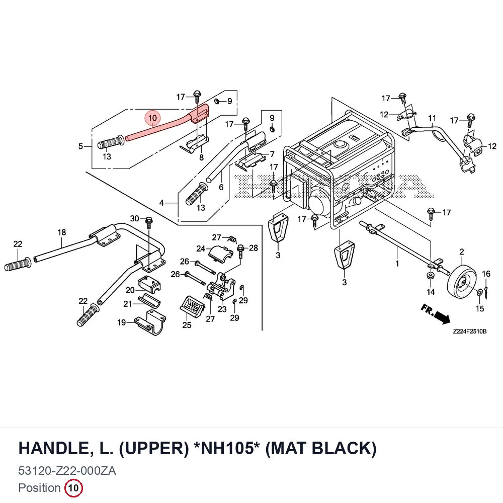 HANDLE, L. (UPPER) *NH105* (MAT BLACK)
