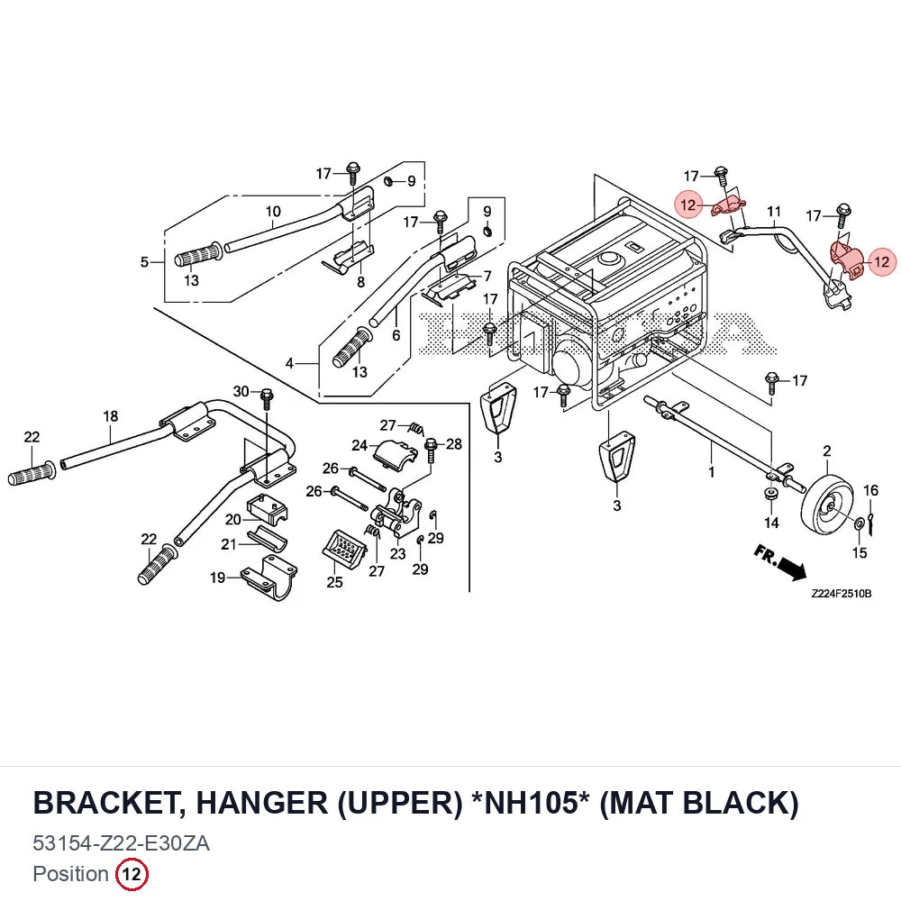 BRACKET, HANGER (UPPER) *NH105* (MAT BLACK)