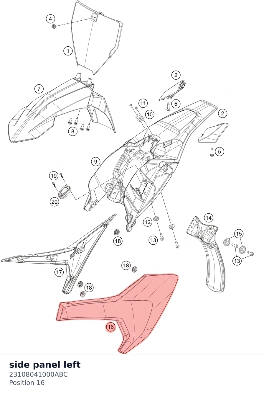 Diagram preview: side panel left (23108041000ABC)