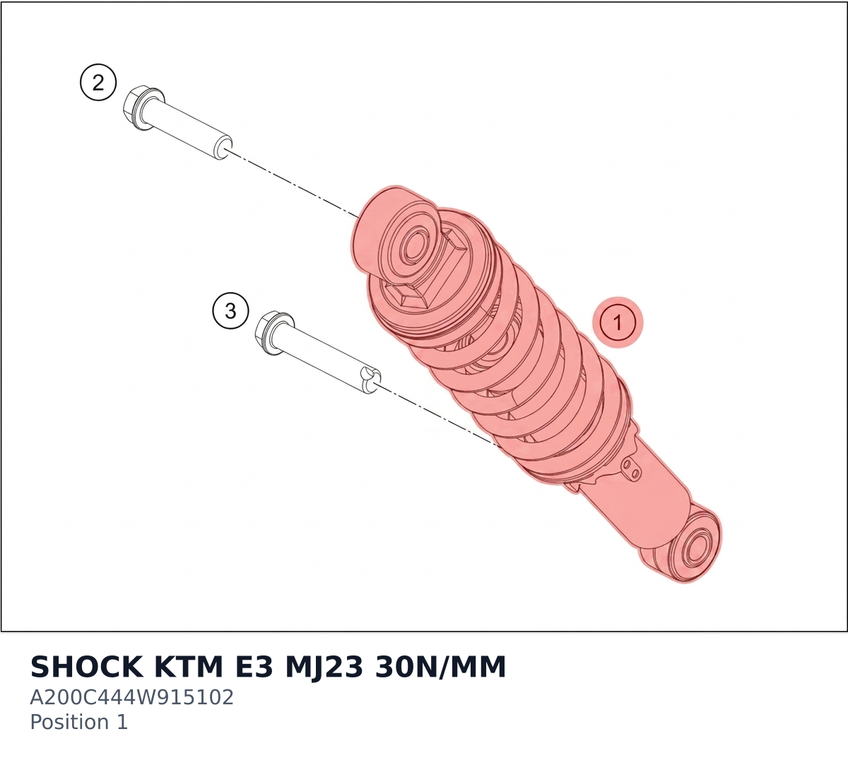 Diagram preview: SHOCK KTM E3 MJ23 30N/MM (A200C444W915102)
