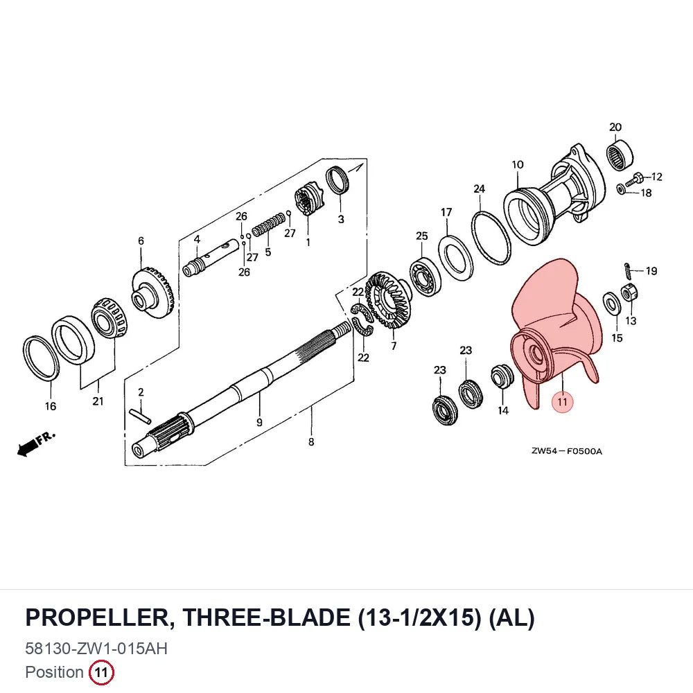 PROPELLER, THREE-BLADE (13-1/2X15) (AL)