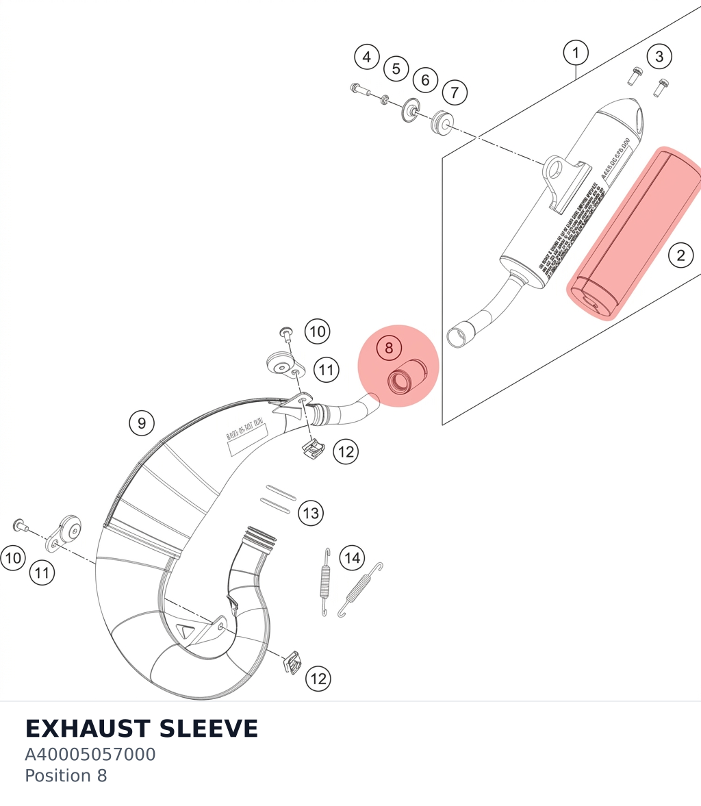 Diagram preview: EXHAUST SLEEVE (A40005057000)