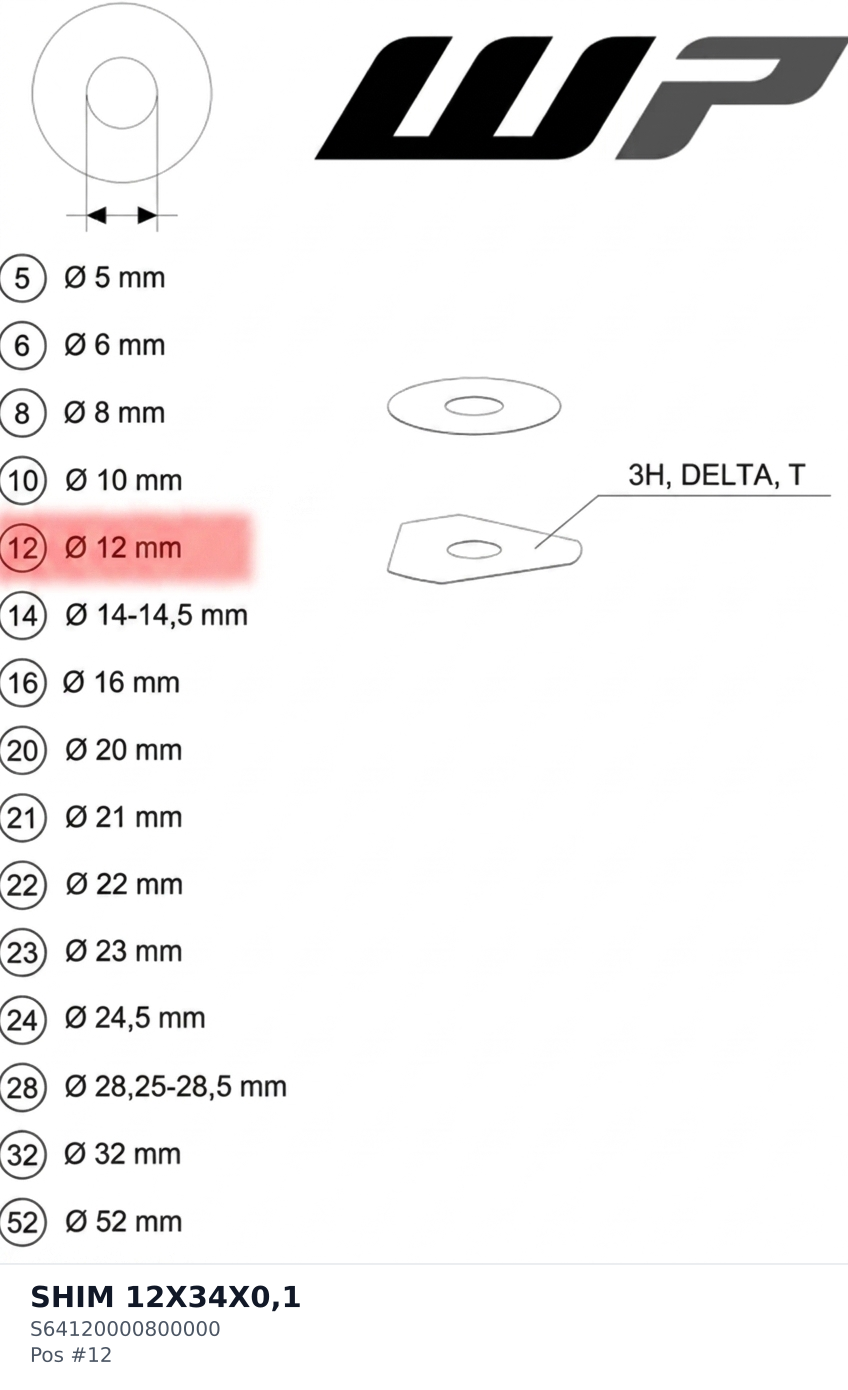 Diagram preview: SHIM 12X34X0,1 (S64120000800000)