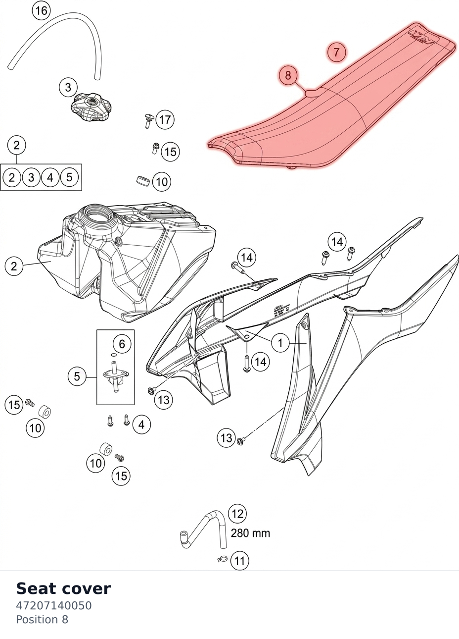 Diagram preview: Seat cover (47207140050)