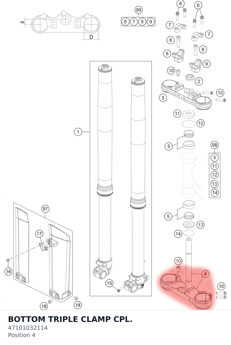 Diagram preview: BOTTOM TRIPLE CLAMP CPL. (47101032114)