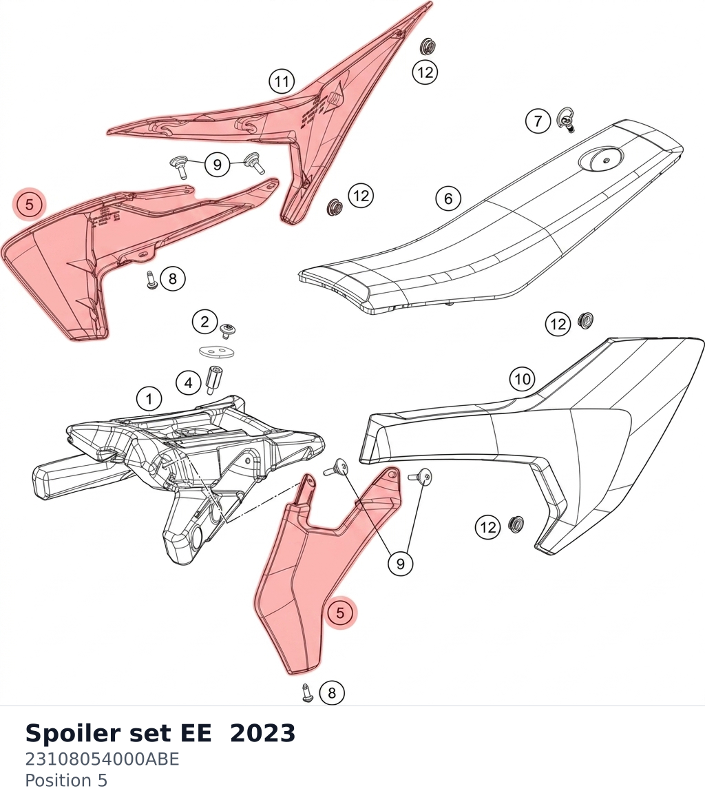 Diagram preview: Spoiler set EE 2023 (23108054000ABE)