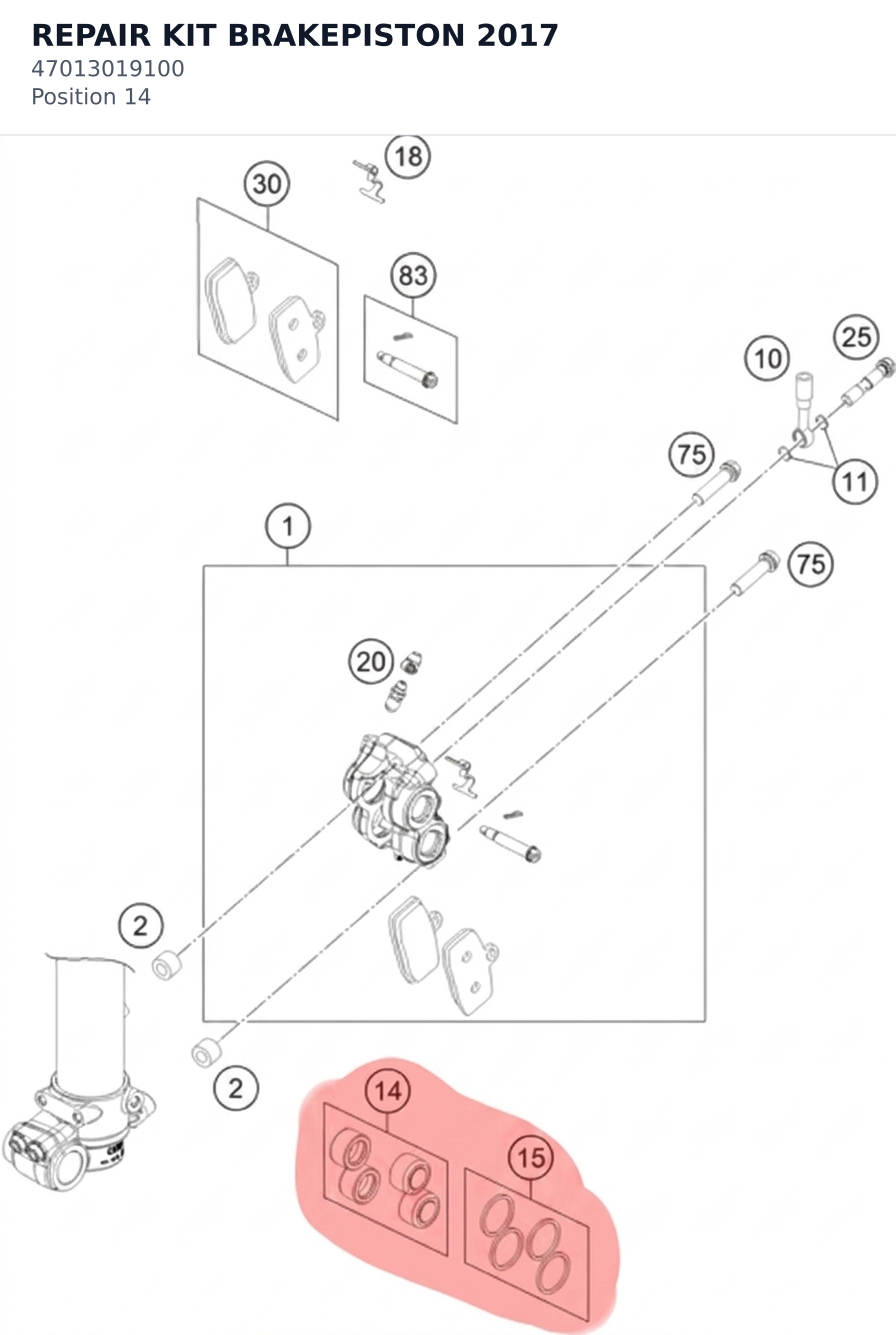 Diagram preview: REPAIR KIT BRAKEPISTON 2017 (47013019100)