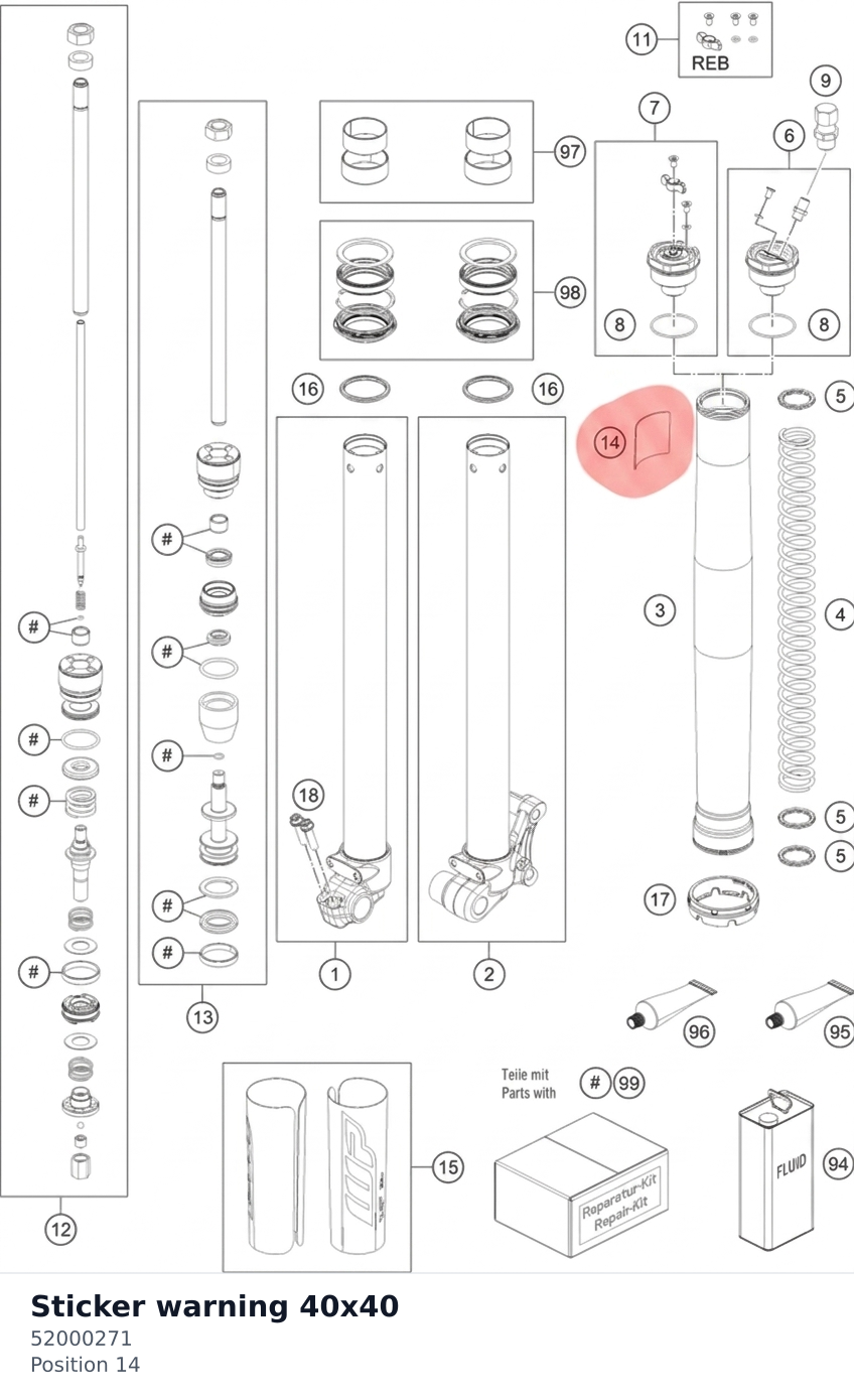 Diagram preview: Sticker warning 40x40 (52000271)