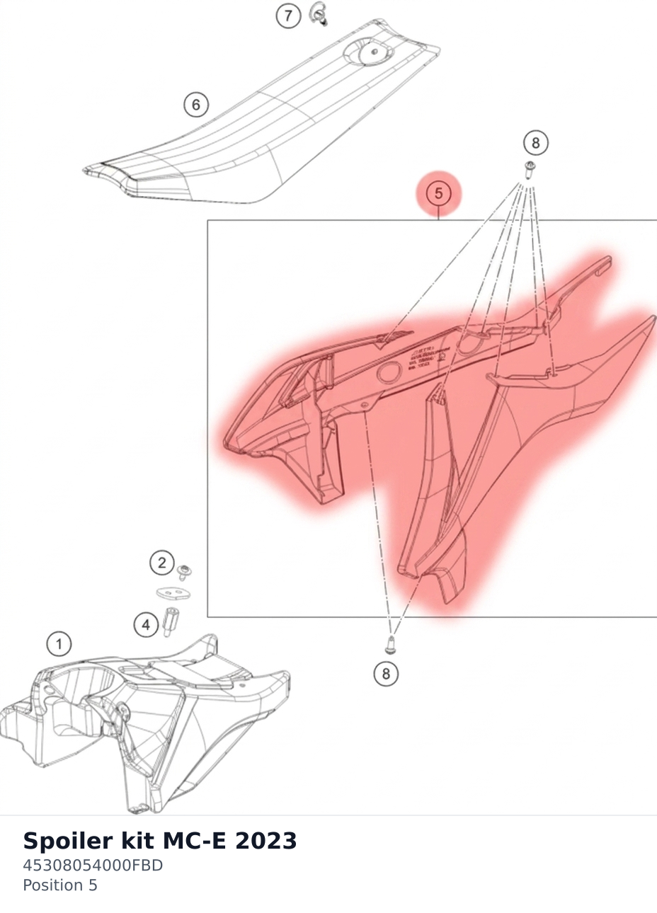 Diagram preview: Spoiler kit MC-E 2023 (45308054000FBD)
