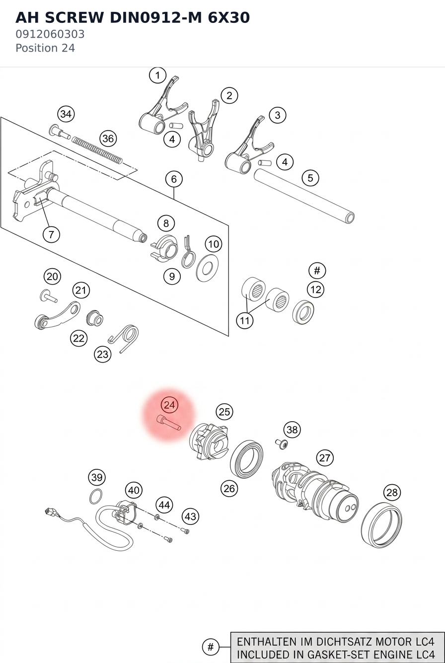 Diagram preview: AH SCREW DIN0912-M 6X30 (0912060303)