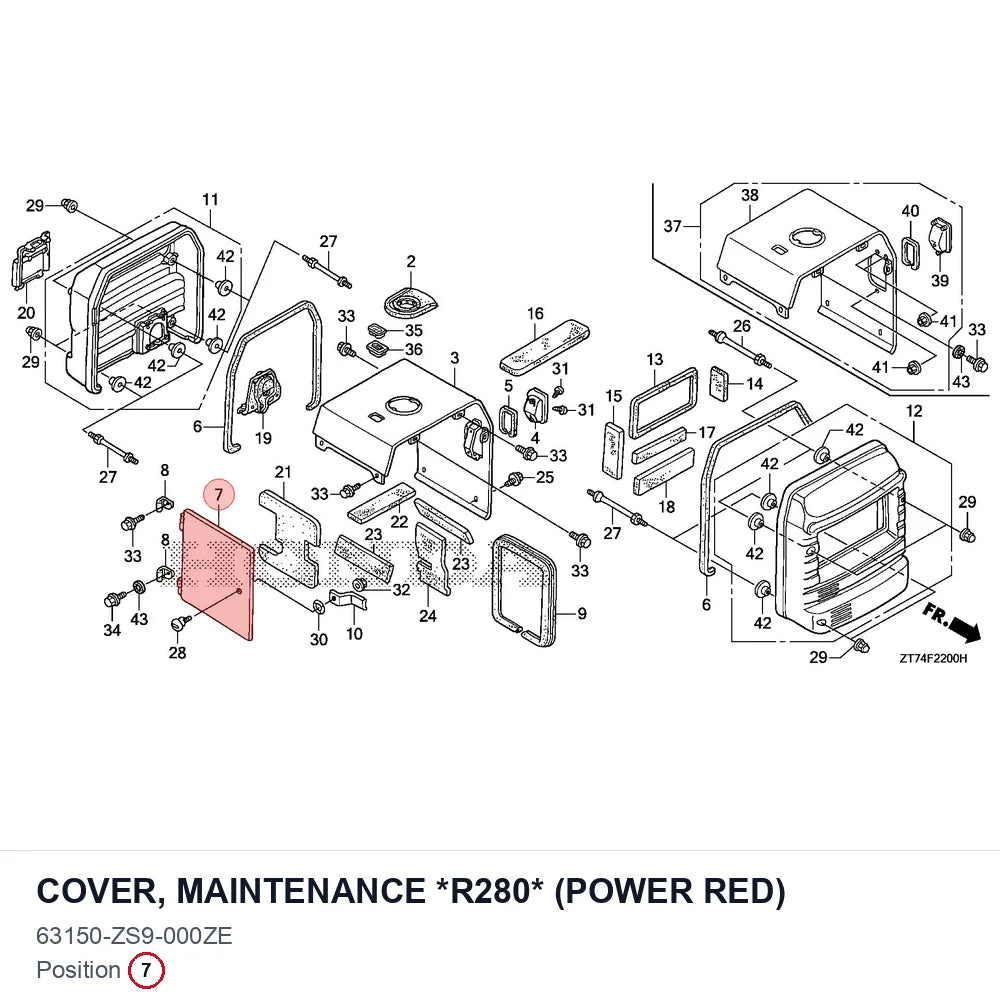 COVER, MAINTENANCE *R280* (POWER RED)