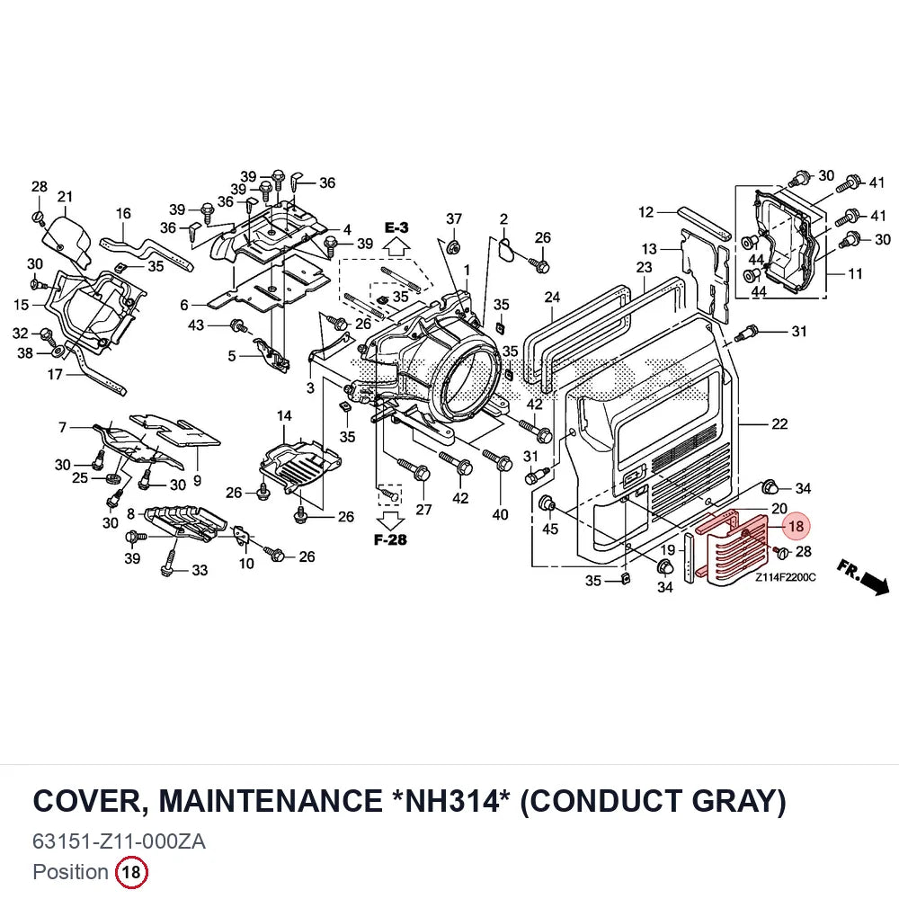 COVER, MAINTENANCE *NH314* (CONDUCT GRAY)