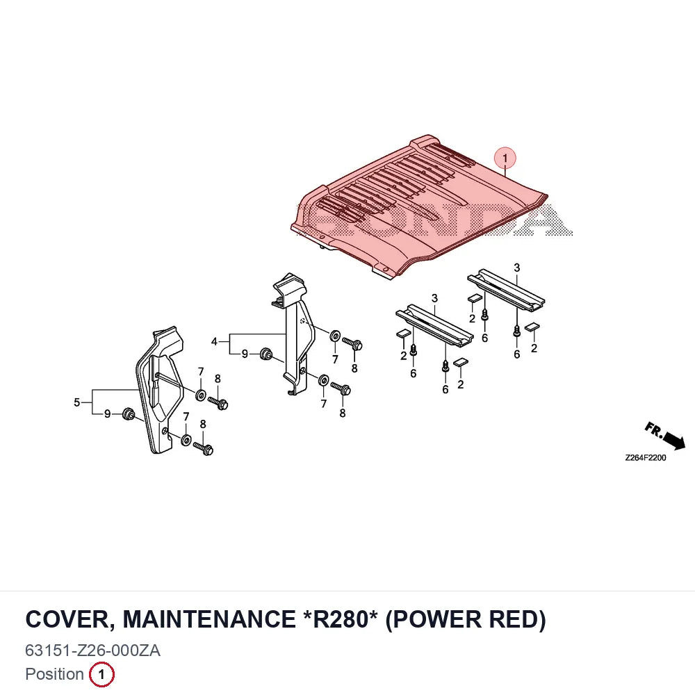 COVER, MAINTENANCE *R280* (POWER RED)