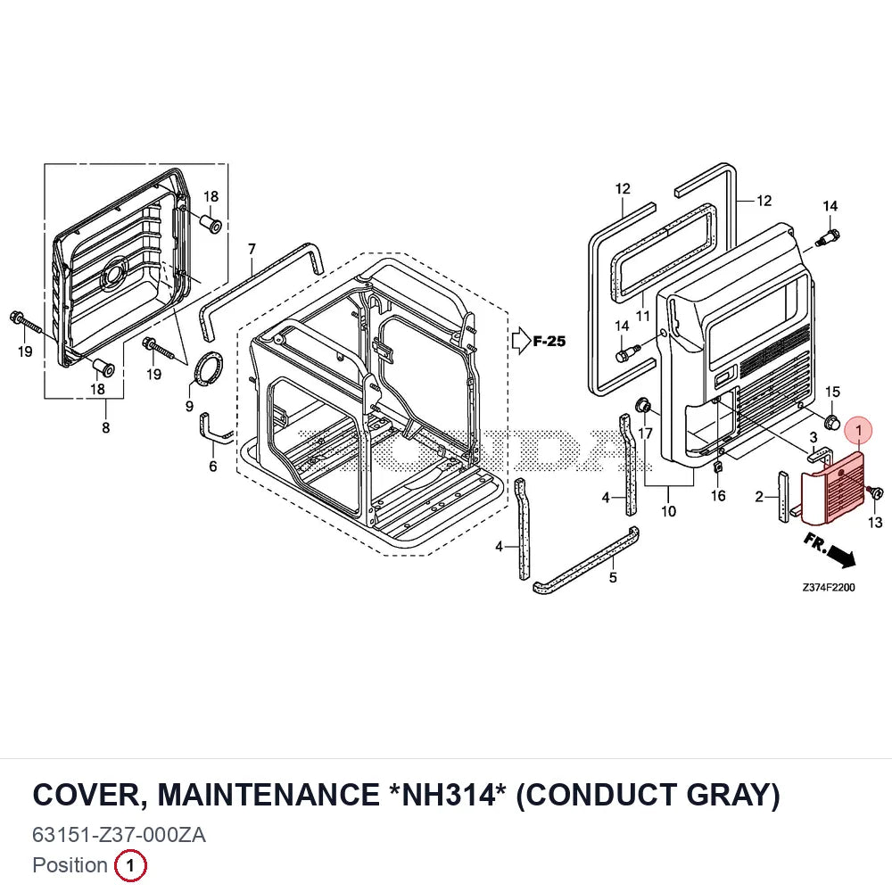 COVER, MAINTENANCE *NH314* (CONDUCT GRAY)