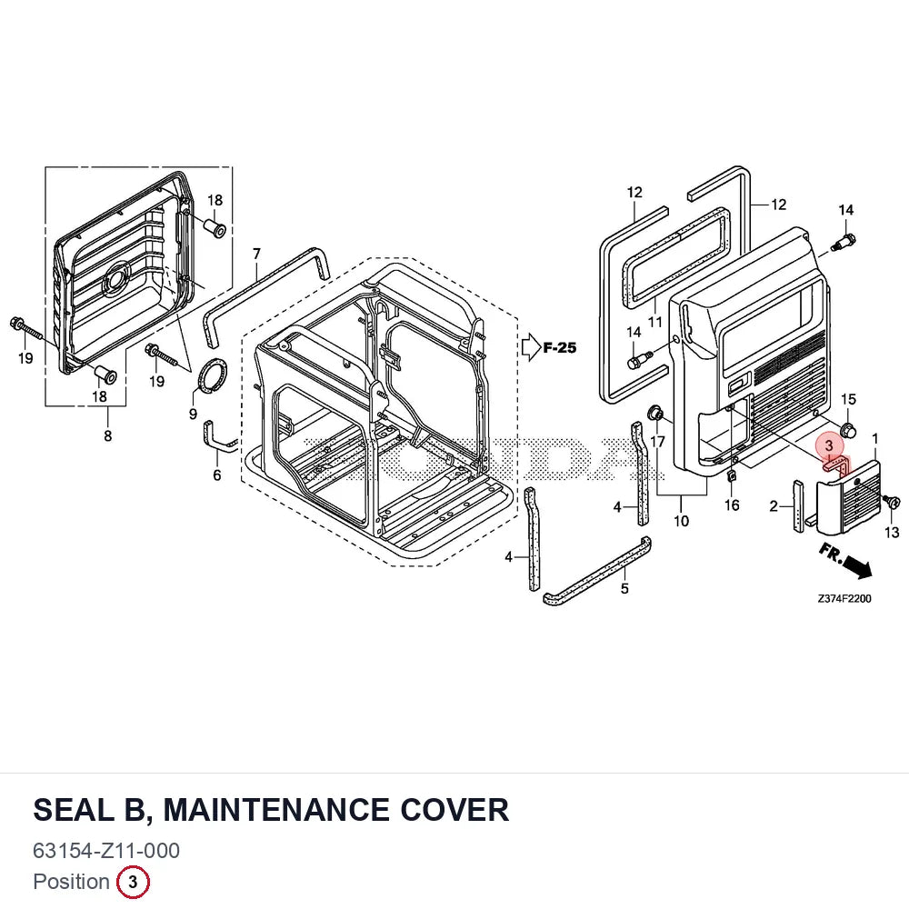 SEAL B, MAINTENANCE COVER