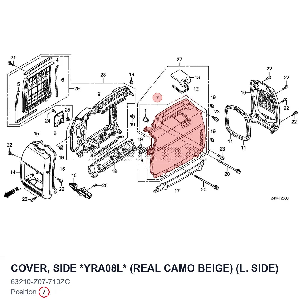 COVER, SIDE *YRA08L* (REAL CAMO BEIGE) (L. SIDE)