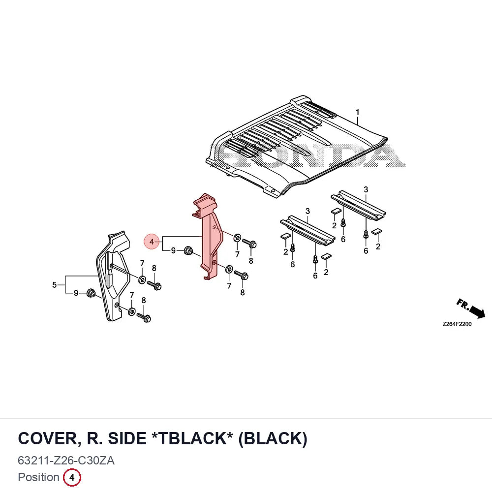 COVER, R. SIDE *TBLACK* (BLACK)