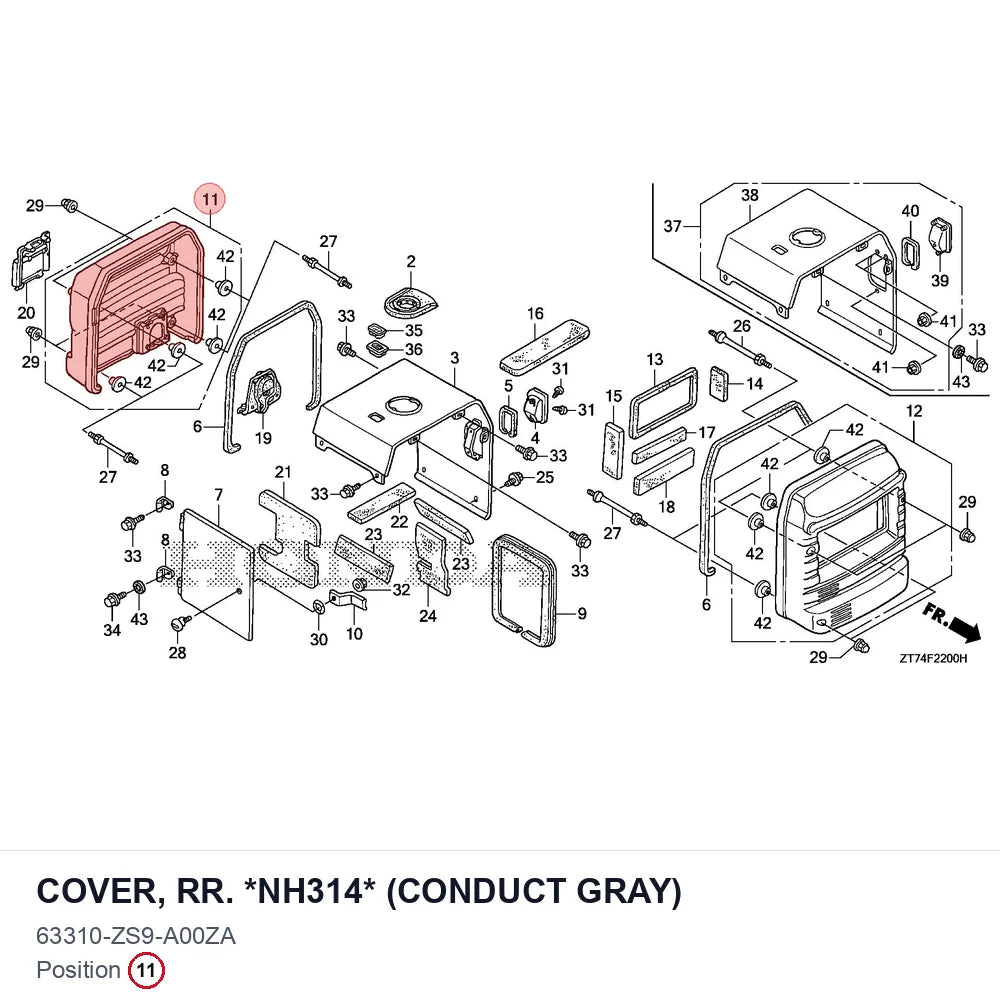 COVER, RR. *NH314* (CONDUCT GRAY)