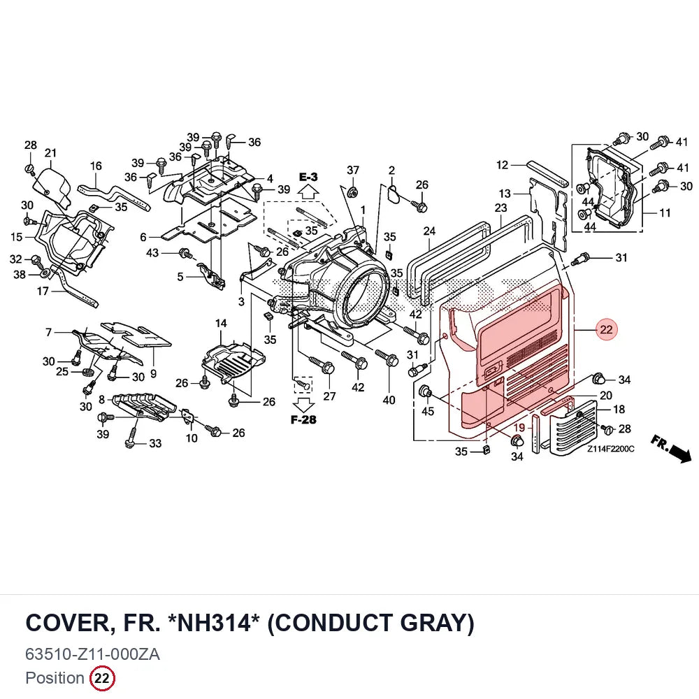 COVER, FR. *NH314* (CONDUCT GRAY)