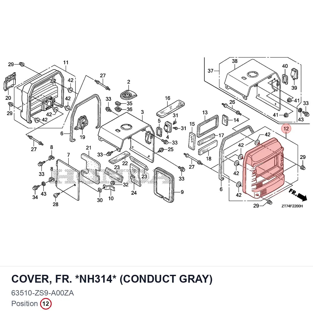 COVER, FR. *NH314* (CONDUCT GRAY)