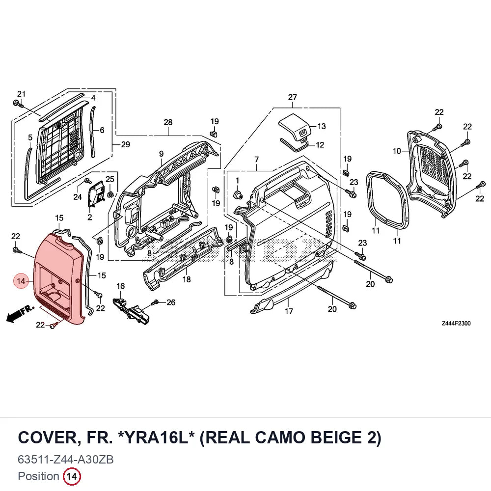 COVER, FR. *YRA16L* (REAL CAMO BEIGE 2)