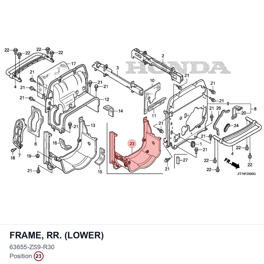 FRAME, RR. (LOWER)