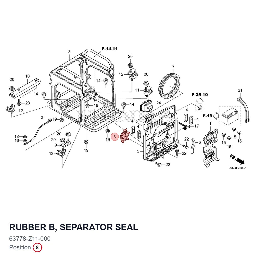 RUBBER B, SEPARATOR SEAL