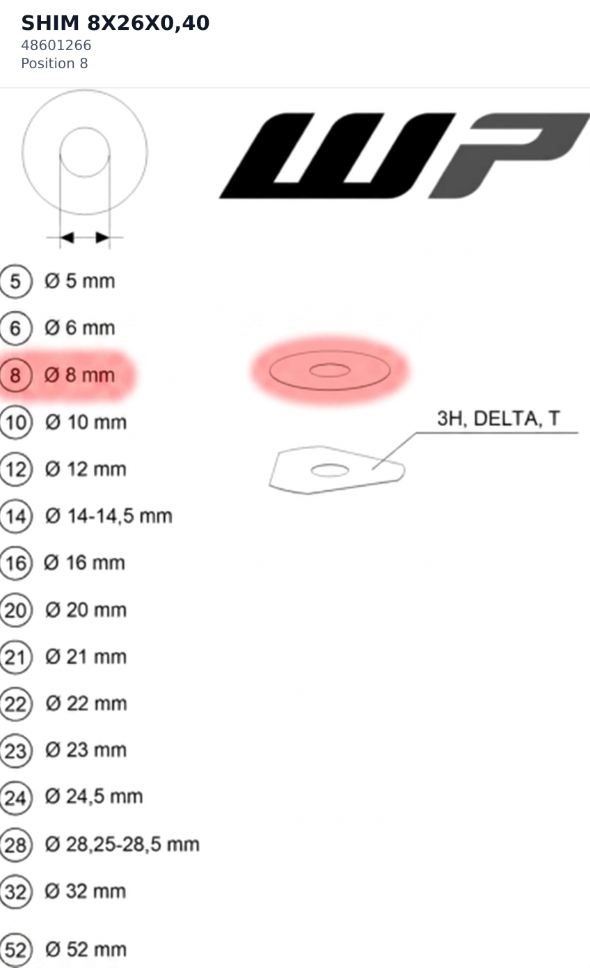 Diagram preview: SHIM 8X26X0,40 (48601266)