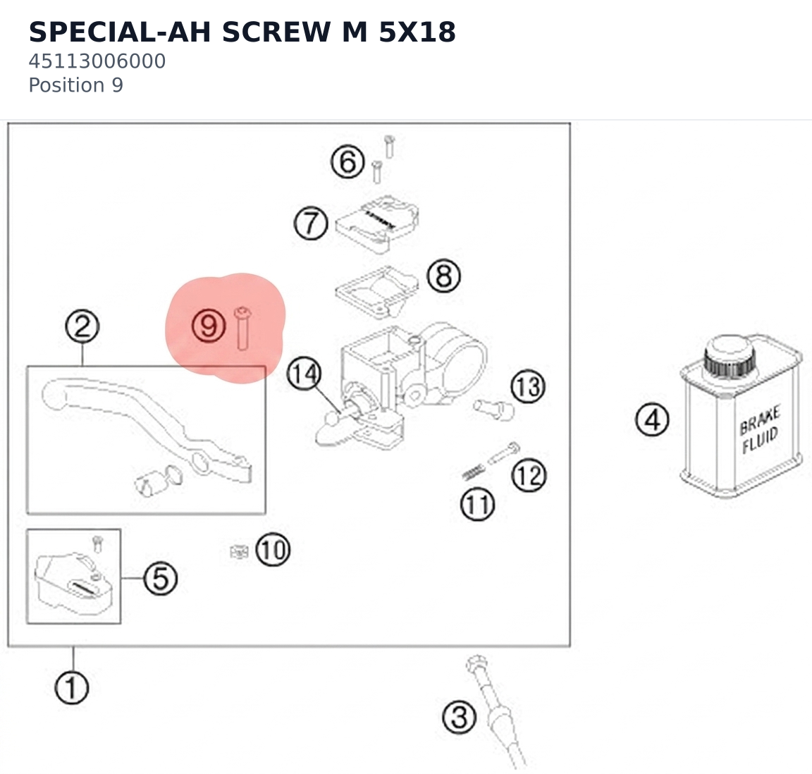 Diagram preview: SPECIAL-AH SCREW M 5X18 (45113006000)