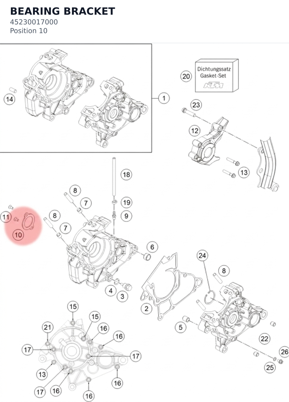 Diagram preview: BEARING BRACKET (45230017000)