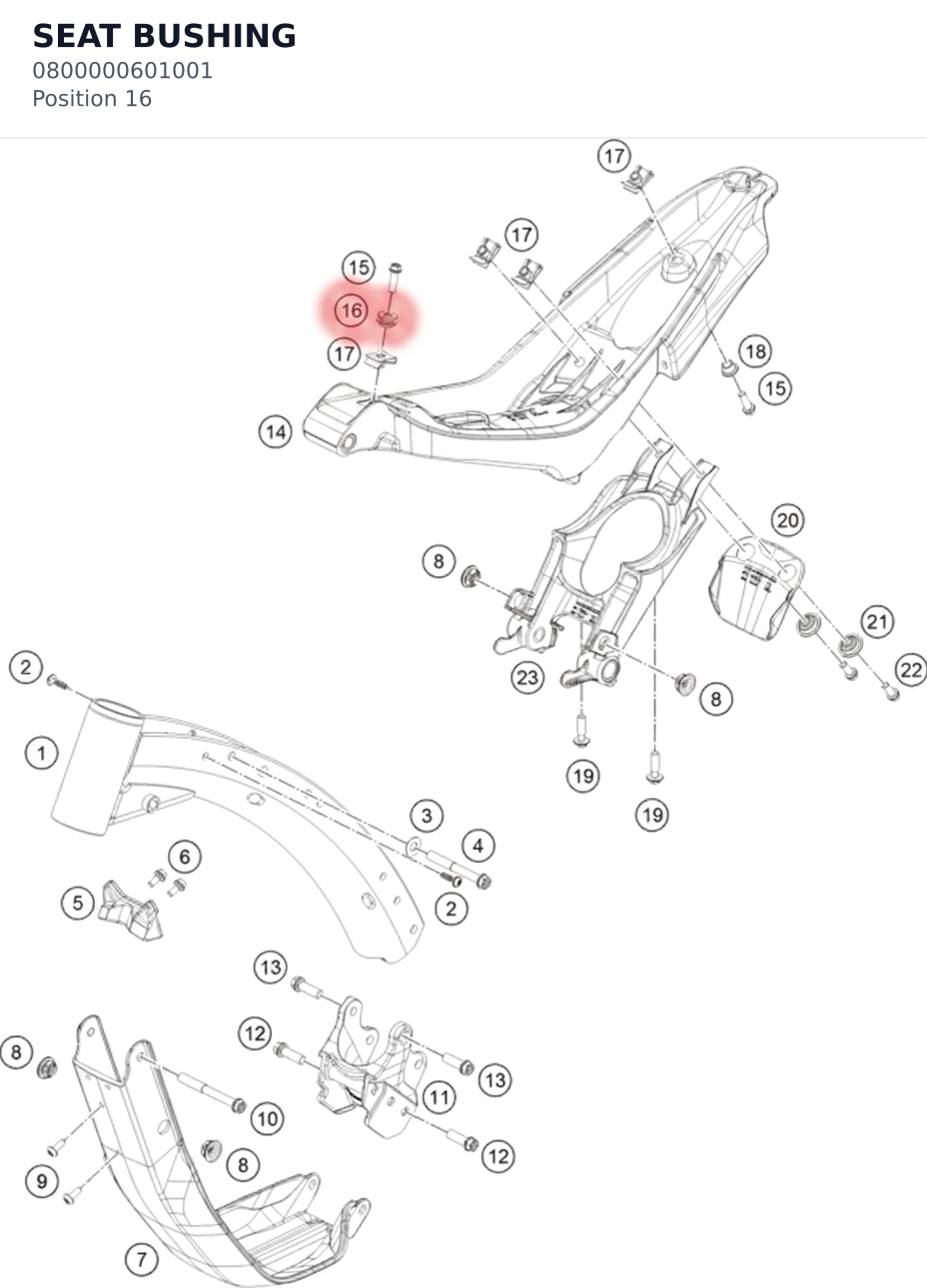 Diagram preview: SEAT BUSHING (0800000601001)