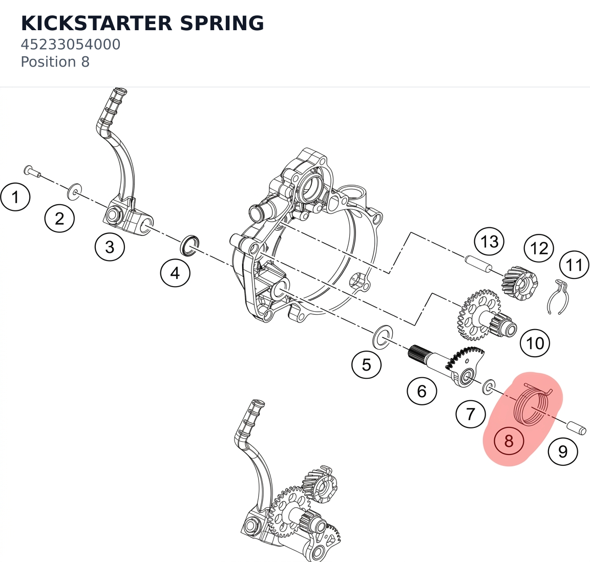 Diagram preview: KICKSTARTER SPRING (45233054000)