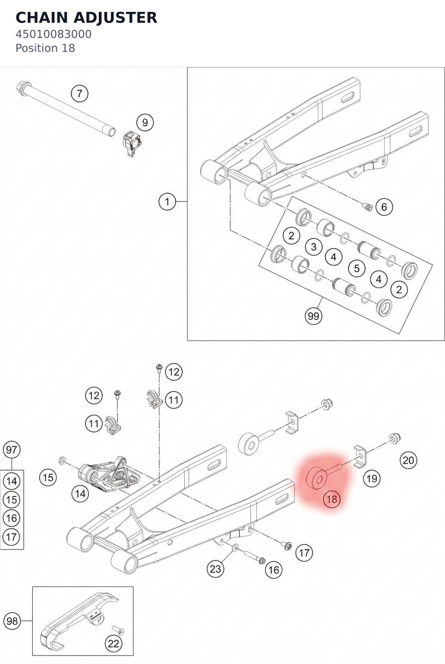 Diagram preview: CHAIN ADJUSTER (45010083000)