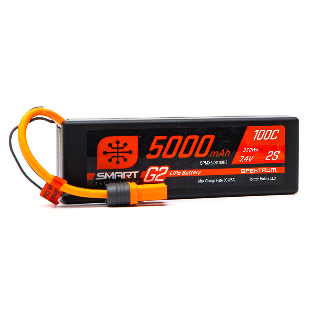 7.4V 5000mAh 2S 100C Smart G2 Hardcase LiPo Battery: IC5