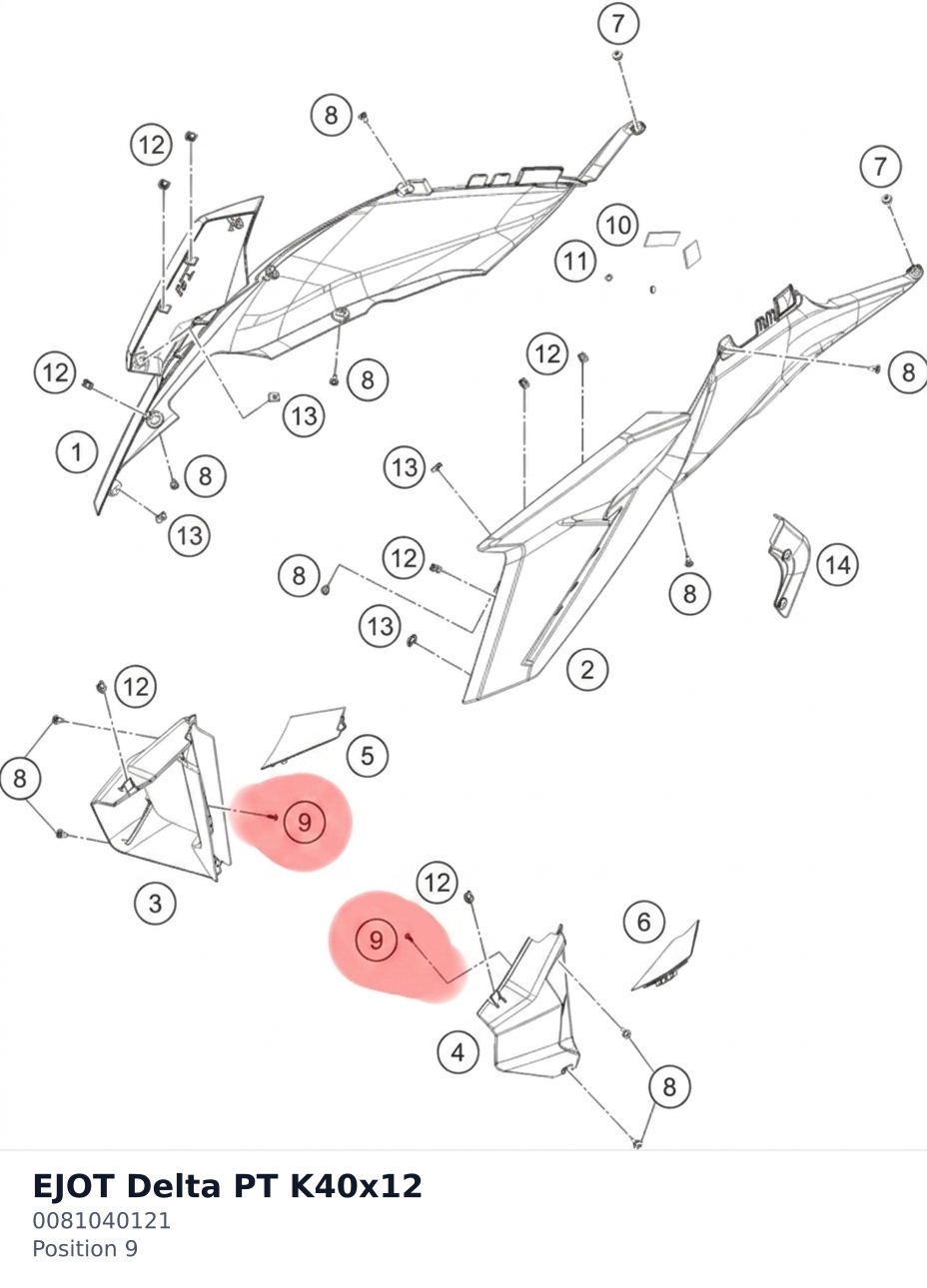 Diagram preview: EJOT Delta PT K40x12 (0081040121)