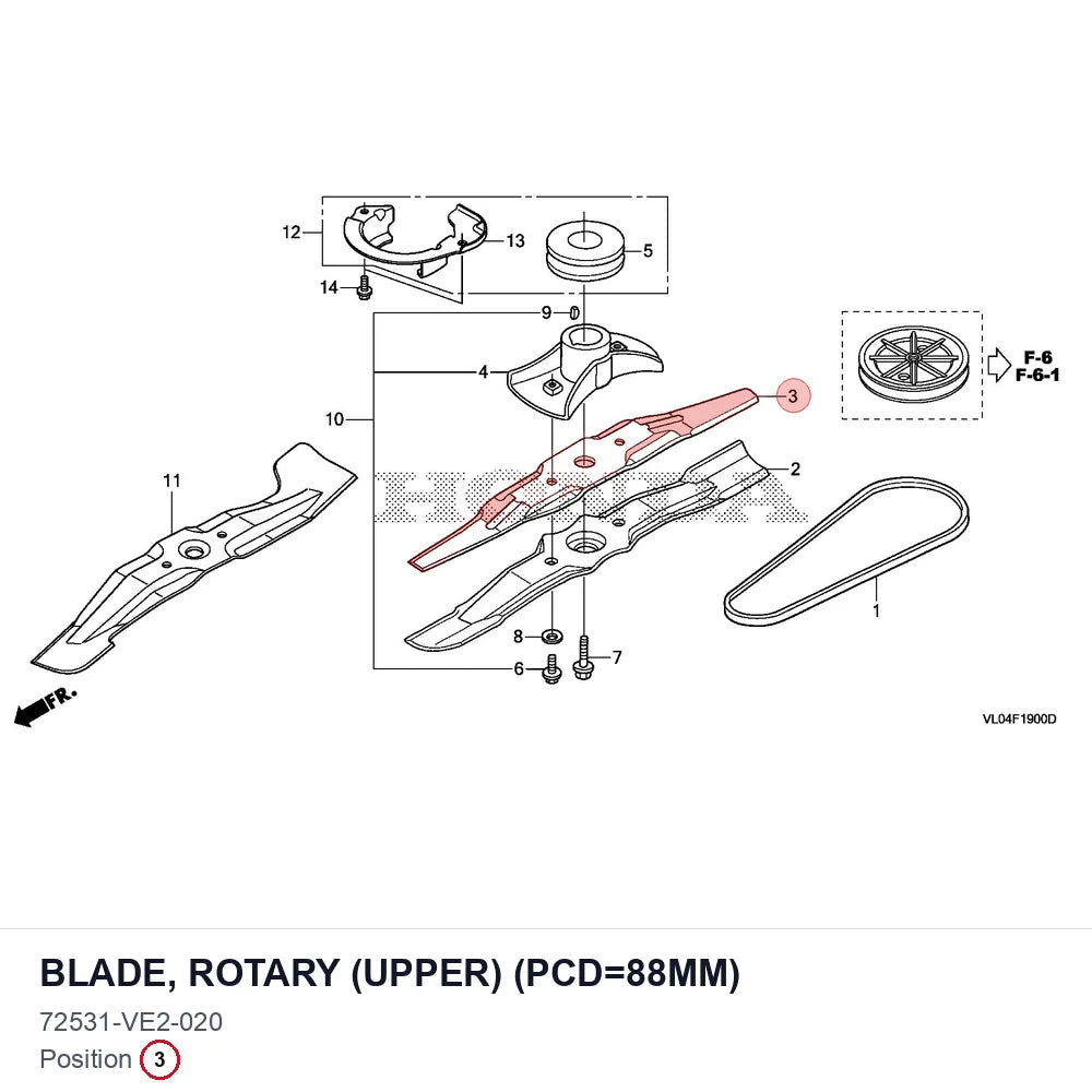 BLADE, ROTARY (UPPER) (PCD=88MM)