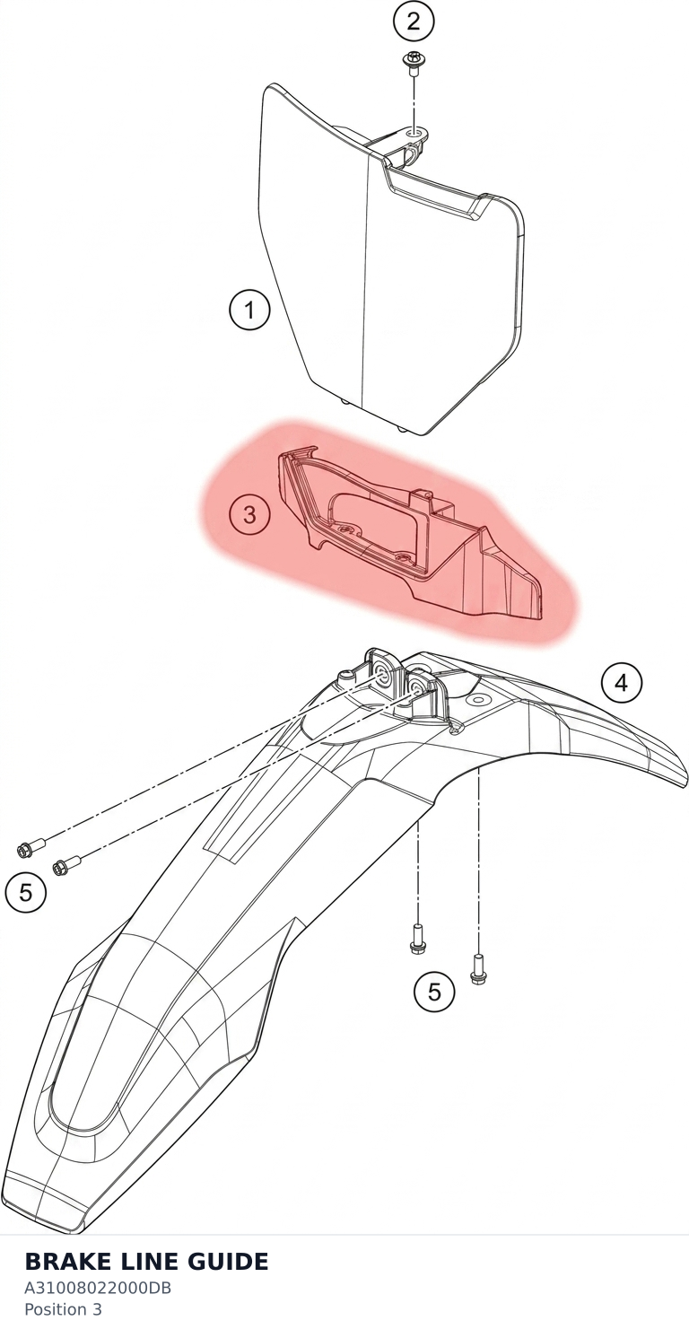 Diagram preview: BRAKE LINE GUIDE (A31008022000DB)