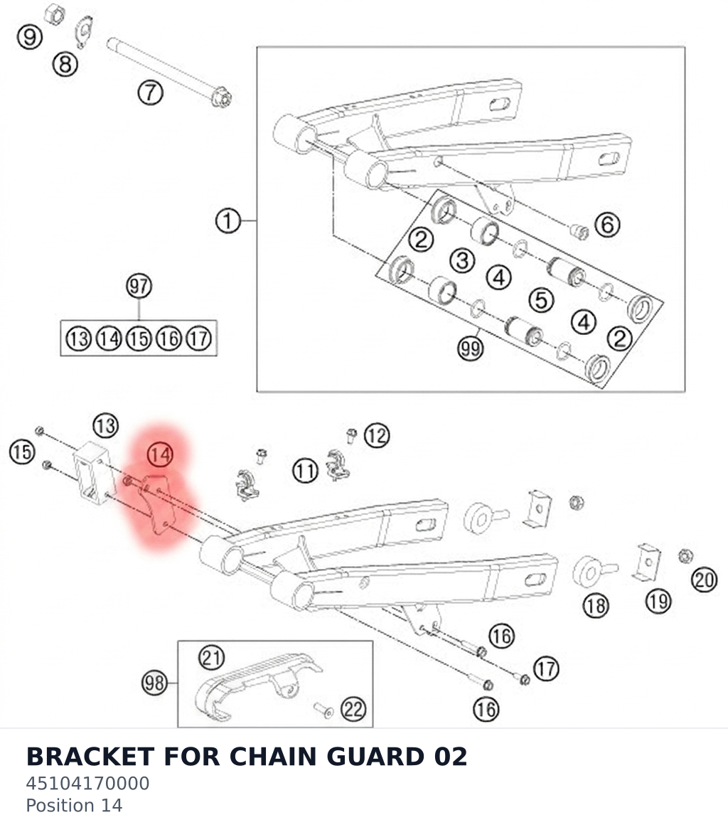 Diagram preview: BRACKET FOR CHAIN GUARD 02 (45104170000)