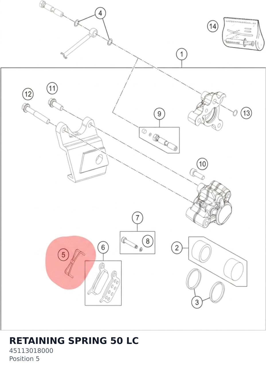 Diagram preview: RETAINING SPRING 50 LC (45113018000)