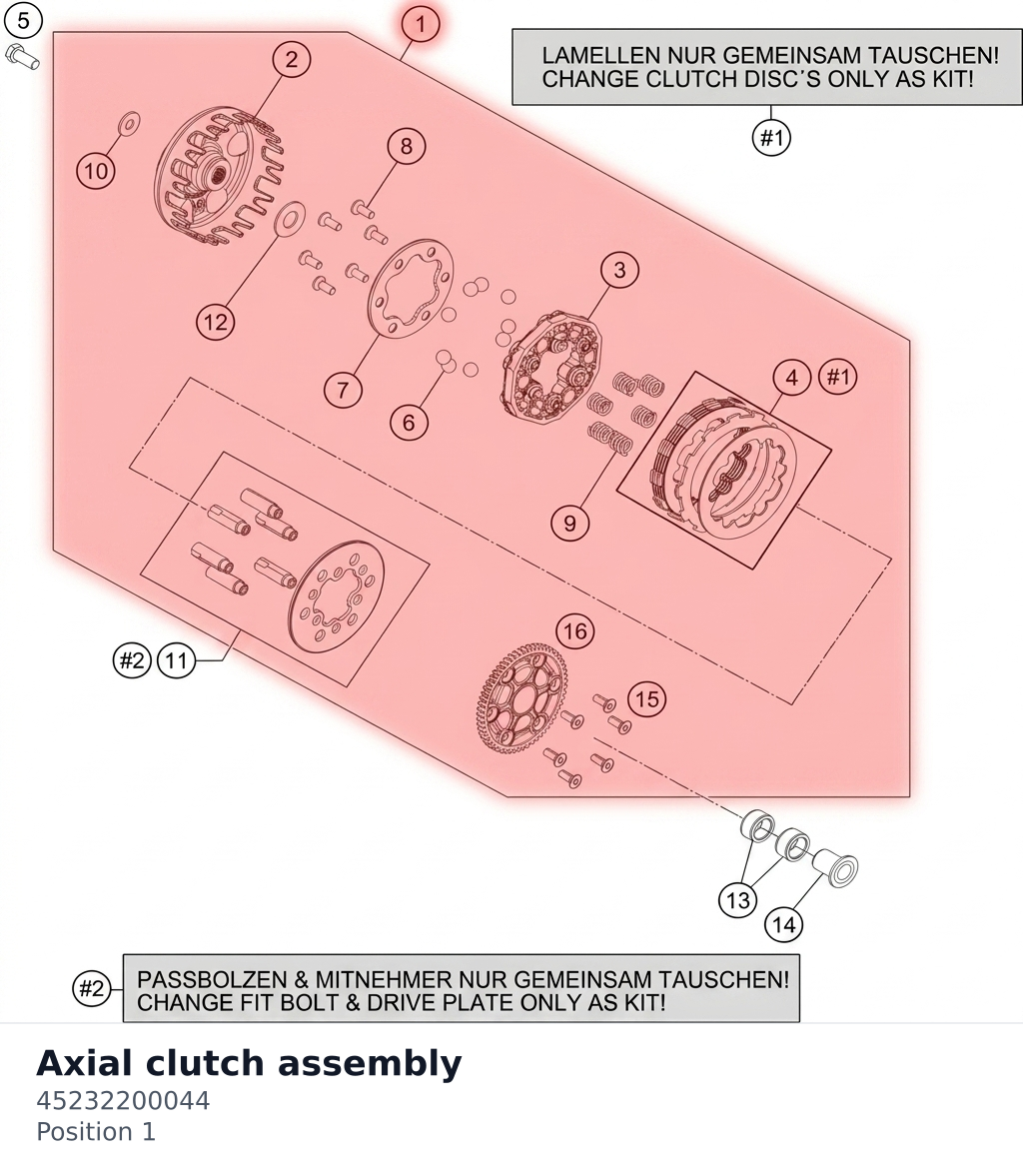 Diagram preview: Axial clutch assembly (45232200044)