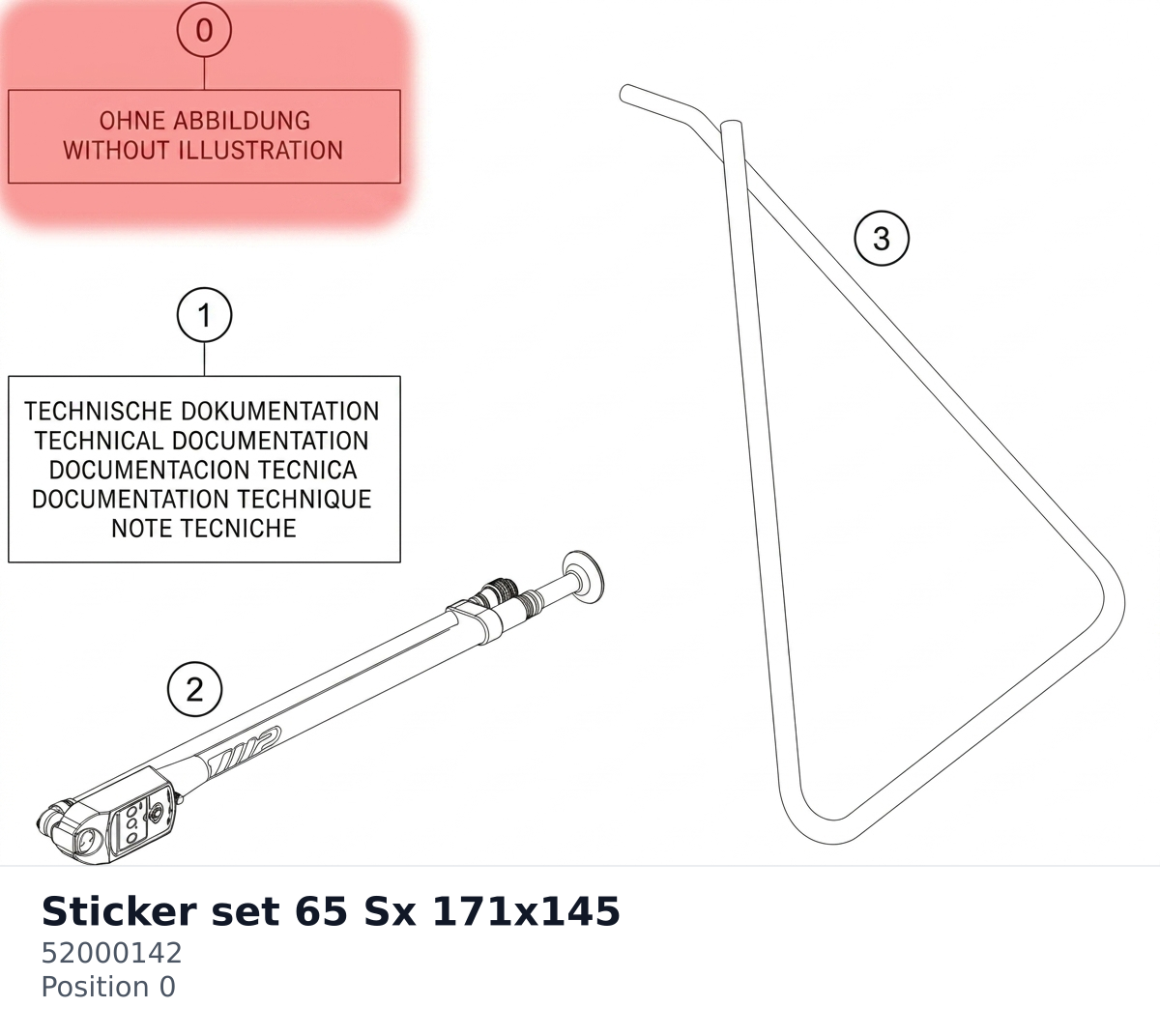 Diagram preview: Sticker set 65 Sx 171x145 (52000142)